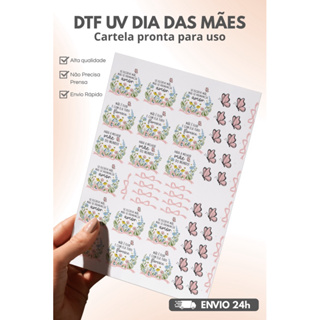 +50 Adesivos DTF UV Dia das Mães Cartela Pronta para Uso | Frases Mãe Amor + Flores e Borboletas | Alta Qualidade em Oferta na Shopee