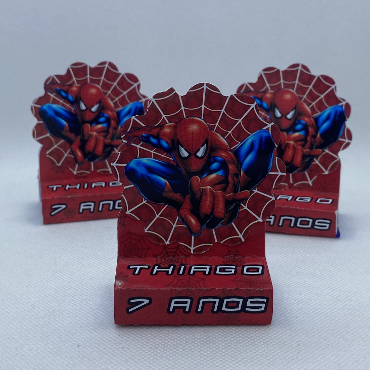 Porta Bis Homem Aranha Personalizada Nome Idade Lembrancinha Decoração Festa Infantil Aniversário