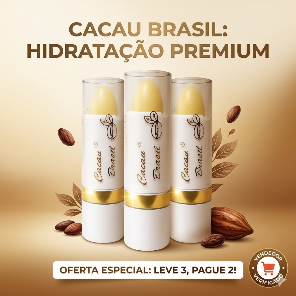 Kit Protetor Labial Manteiga de Cacau Cacau Brasil Hidratação Lábios