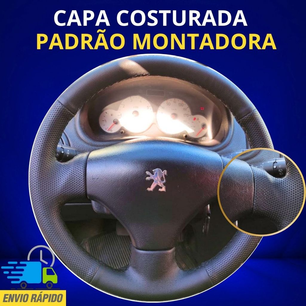 Capa de Volante Costurada Peugeot 206 e 207 kit Completo agulha linha cola vídeo de instalação
