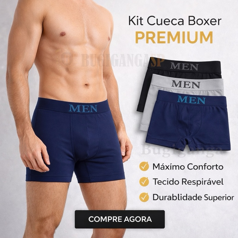 Kit até 06 Cueca Boxer Masculina Microfibra Adulto Sem Costura Conforto Premium
