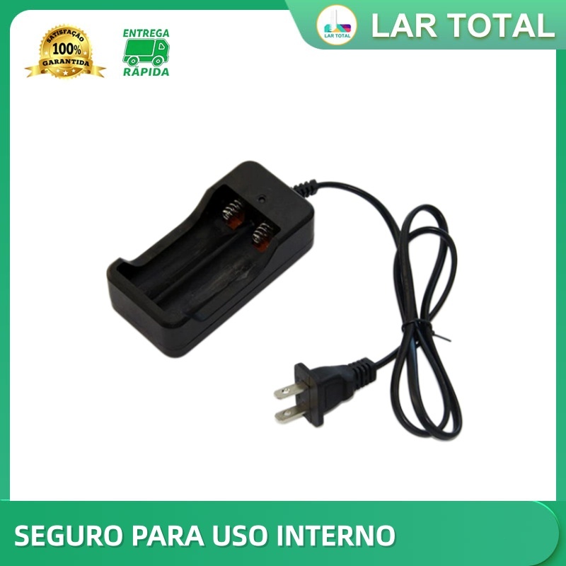 Carregador Duplo para Pilhas 18650 Lítio 42V para Lanterna e Farol