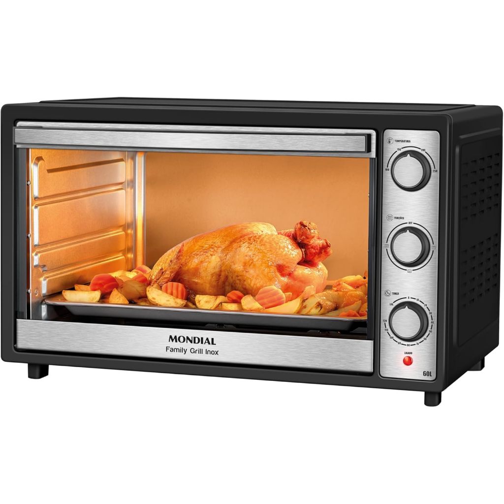 Forno MONDIAL Elétrico 52L Grand Family II, Preto/Inox, 1800W, 110V - FRN-52-B