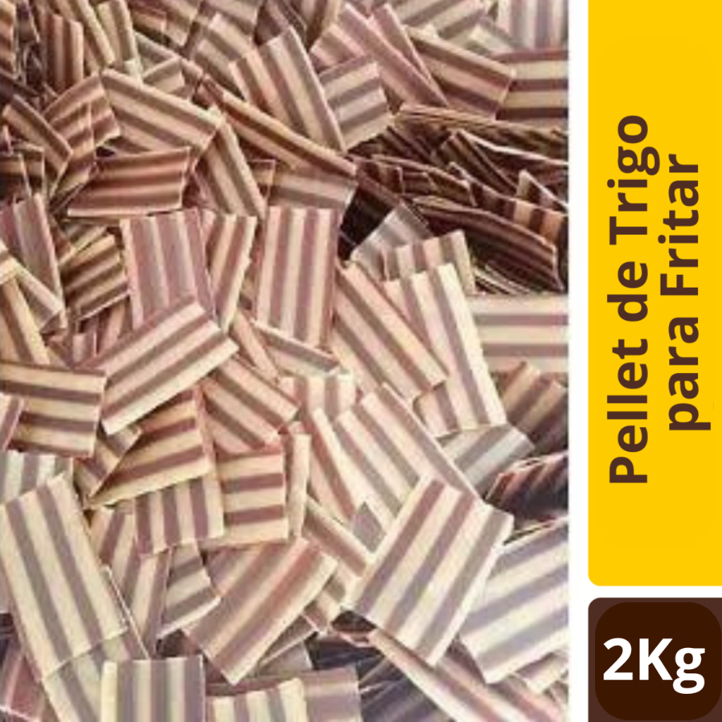 Pellet de Trigo Para Fritar Listrada Crua 2kg Pururuca de Trigo Listrada Fritar Salgadinho de Bacon + Tempero de Bacon