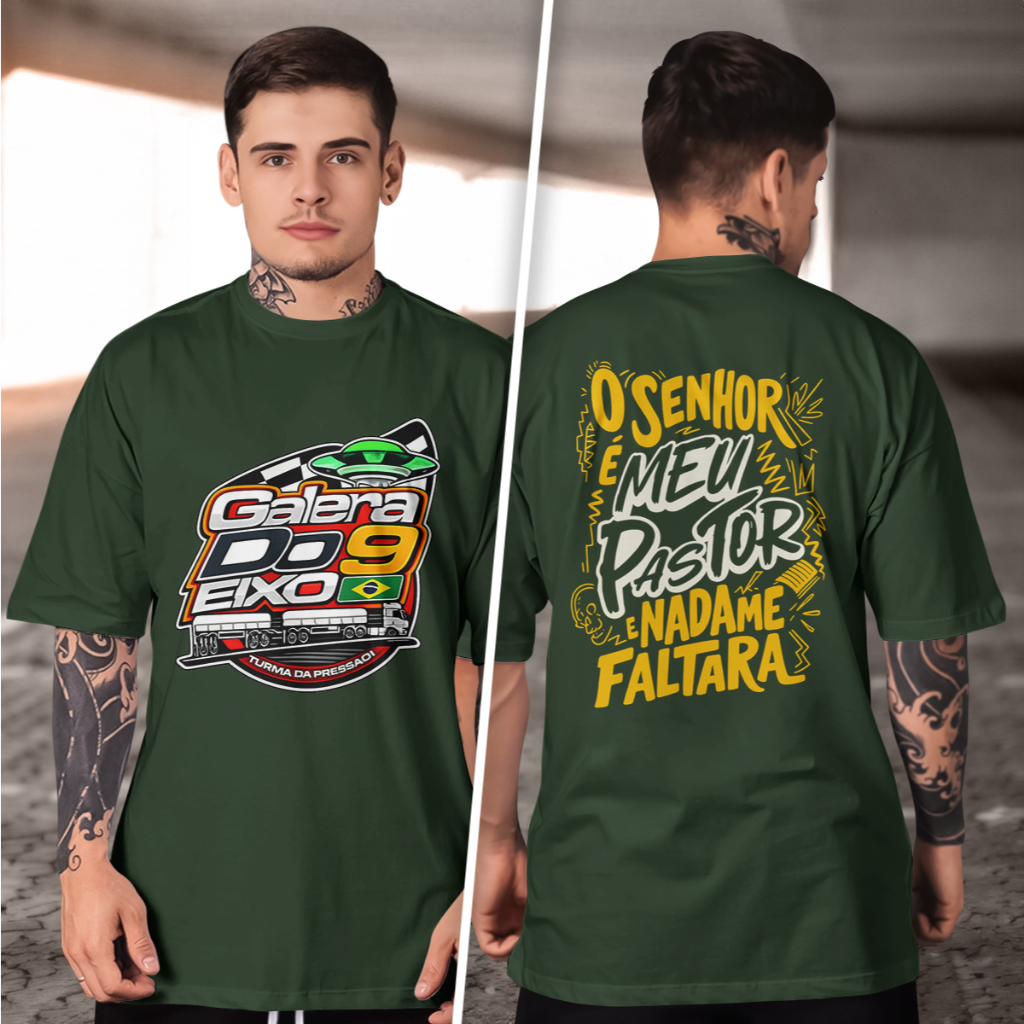 Camiseta GALERA DO 9 EIXO ROTA 262  SENHOR E MEU PASTOR NADA ME FALTRA Minimalista – Simples e Elegante 100% algodão