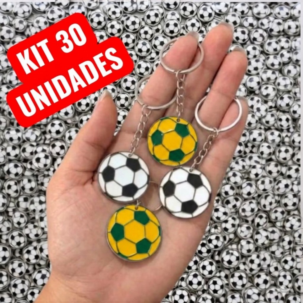 Chaveiro Bola Futebol kit 5-10-15-20-30 unidades Lembrancinha-Campeonatos-Torneio-Festa-Aniversario-Presente