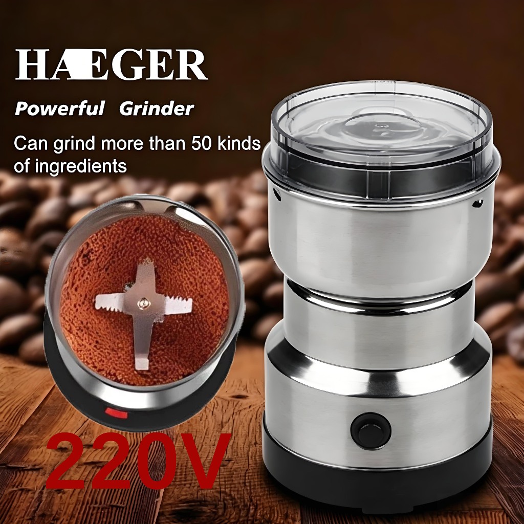 Moedor Grãos Inox 300ml | Café/Amendoim/Bebê | 150W 220V | Ultra Rápido /4 lâminas  F5