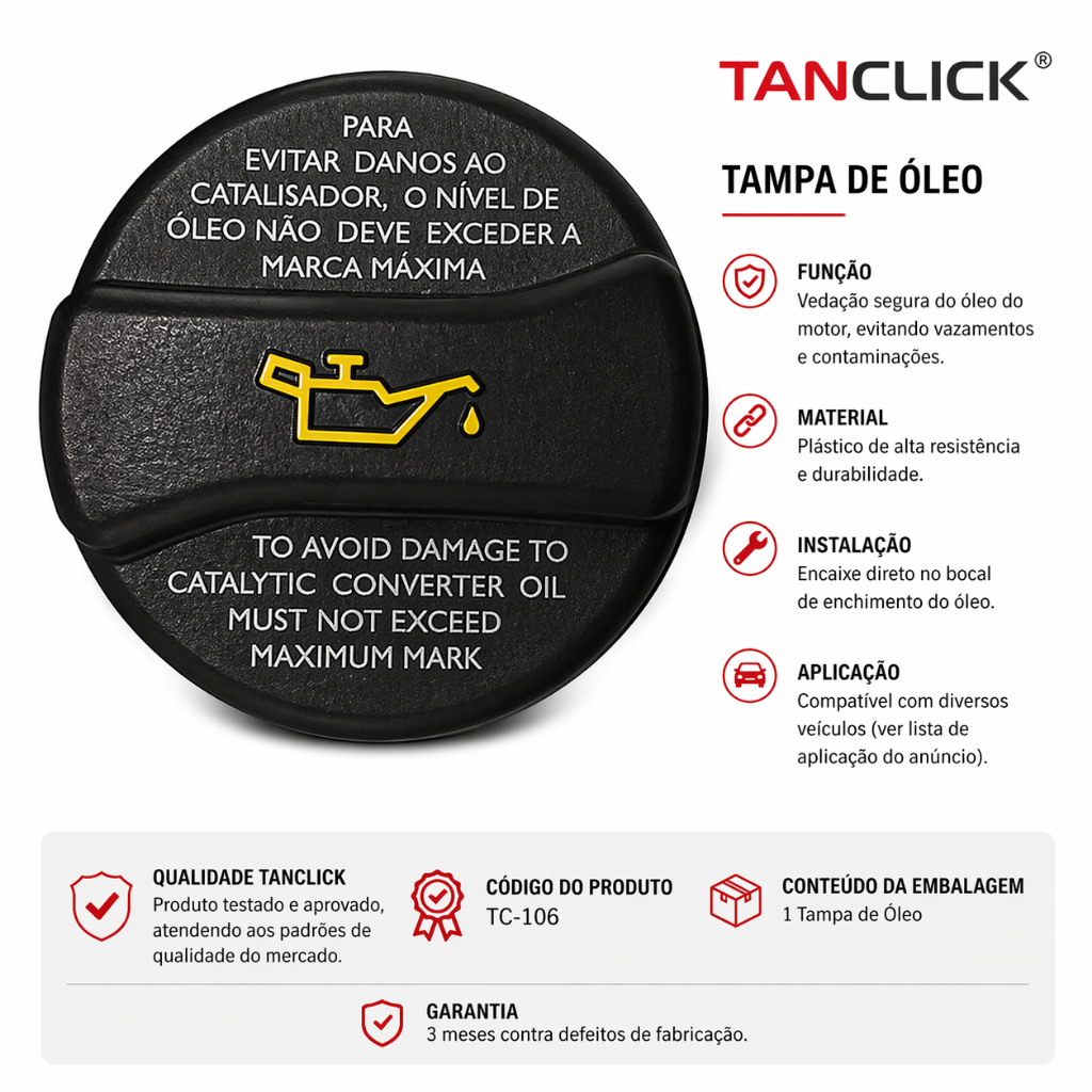 Imagem Tampa De Óleo Motor Gol Fox Polo Saveiro Voyage Pampa Escort 1983 a 2023