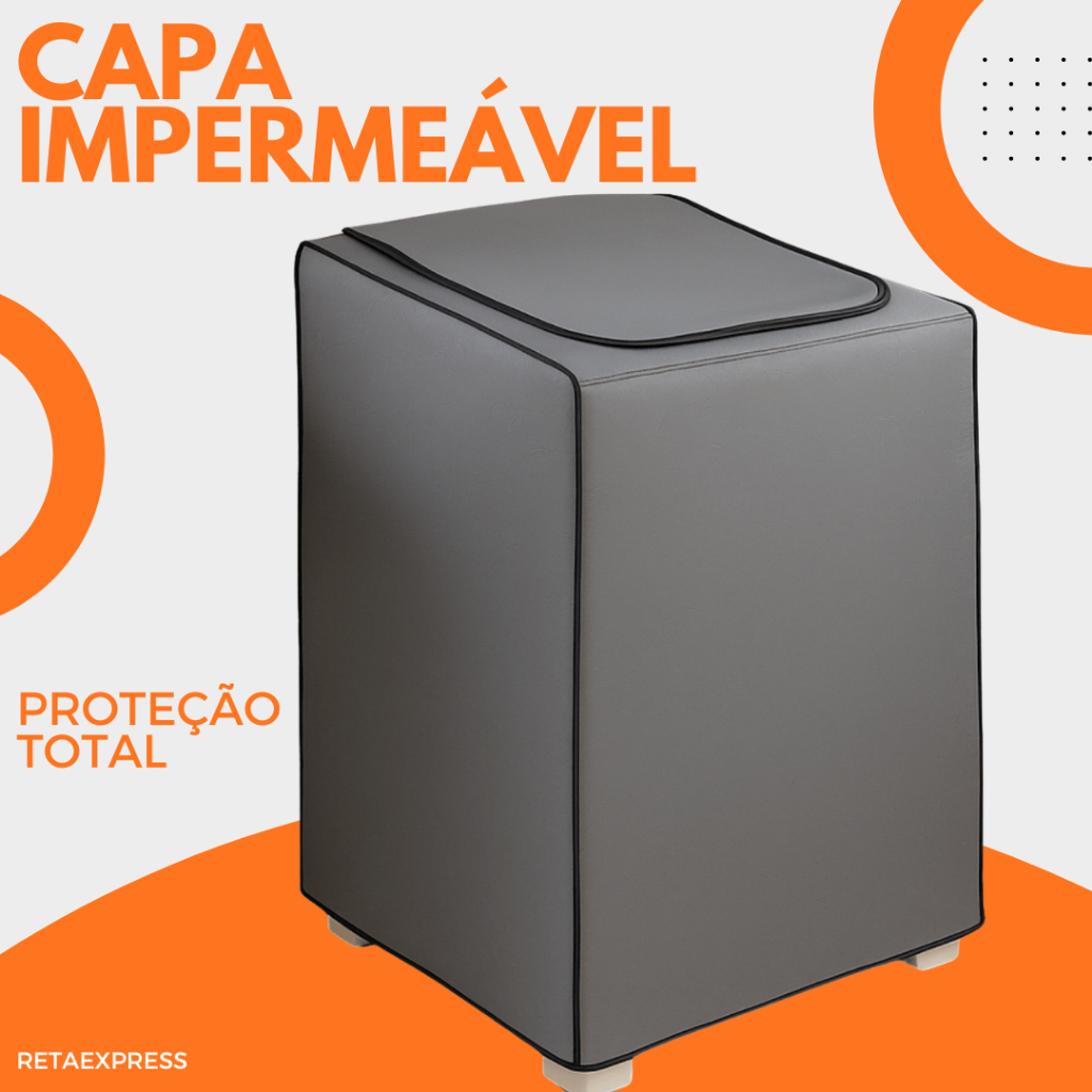 Capa Maquina De Lavar Panasonic Eletrolux colormac 8kg À 15kg cor Cinza impermeàvel com ziper