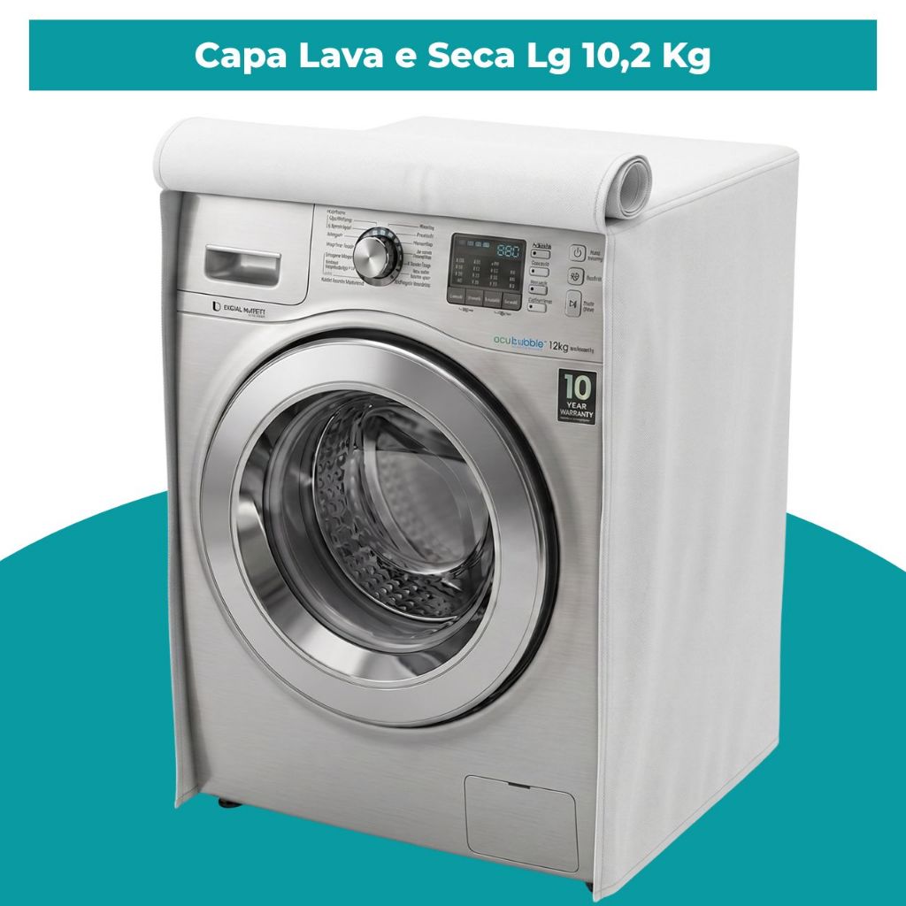 Capa Lava E Seca Lg 10,2kg Wd1412rt Impermeavel Reforçada Protetora Sol Chuva Poeira Maresia Sereno