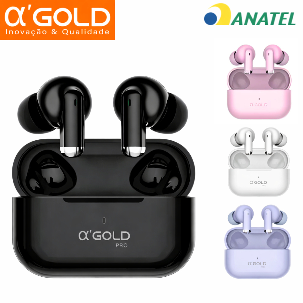 Fone De Ouvido Bluetooth Sem Fio A'Gold BT28 Pro Conexão 5.4 Som Potente e Com Cancelamento de Ruido