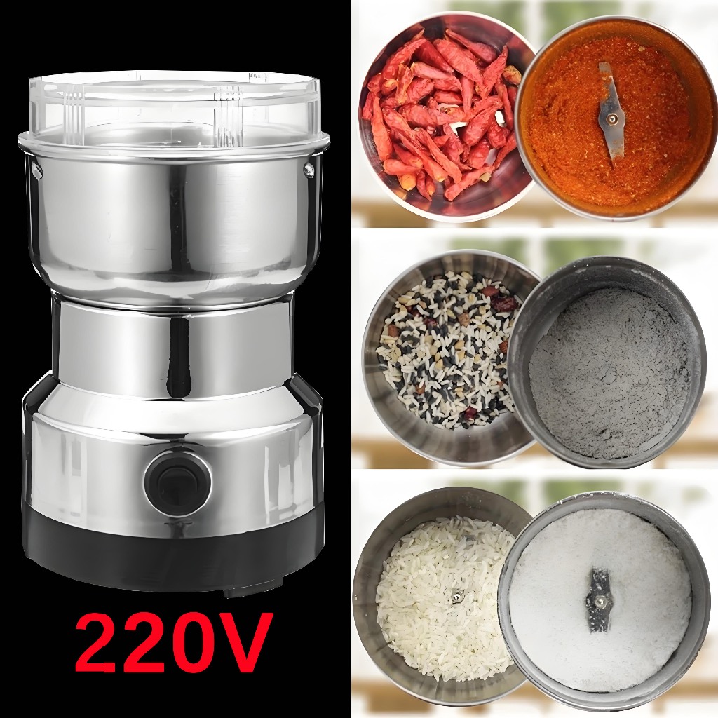 Moedor Multifuncional Elétrico 220V - Aço Inoxidável, Perfeito para Moagem de Café e Grãos F5