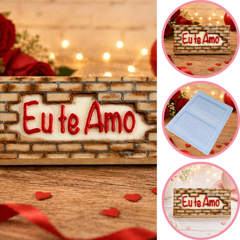 1~5 Forma BWB Com Silicone(3partes)Cód.10165-Tablete Eu te amo 200g.Para Festas Trufas e Bombons. (CHOCO)