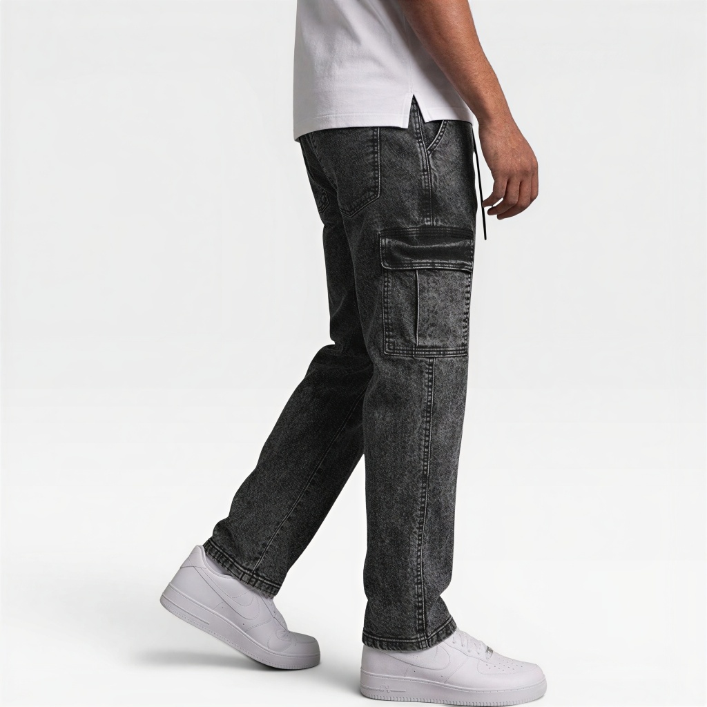 Calça Cargo jeans e sarja Larga Masculina Skate Caqui 6 Bolsos Fechamento Cordão unisex em Oferta na Shopee