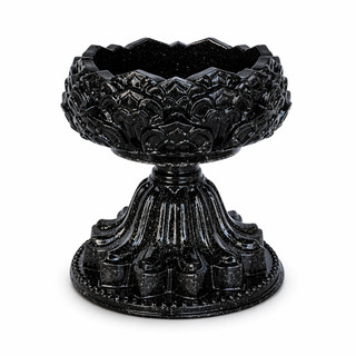 Castiçal Mármore Reconstituído Vela 7 Dias Preto Porta Vela Decorativo Religioso 6,5cm Elegante Altar Mesa Dec
