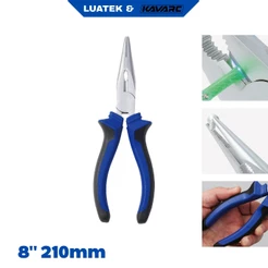Alicate de Bico Longo Meia Cana 8" Profissional p/ Eletricista Corte e Aperto Forte-LUATEL