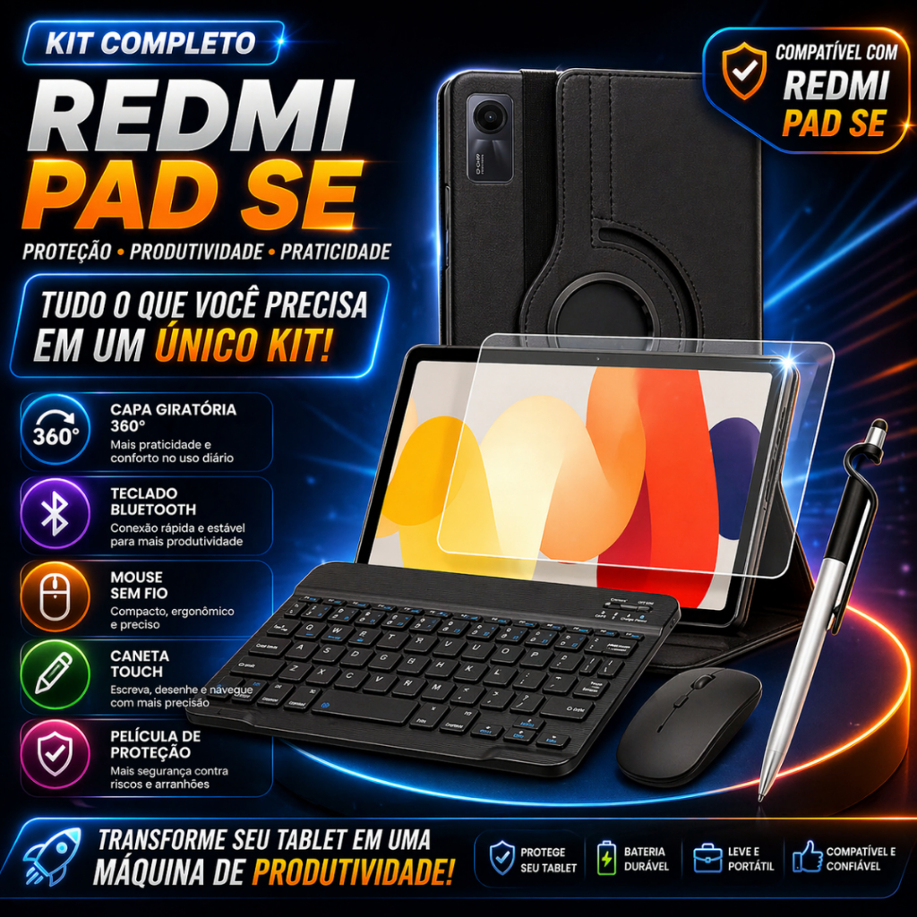 Kit Completo Capa para Tablet Xiaomi Redmi Pad Se 11