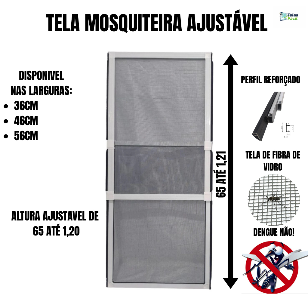 Tela Mosquiteira ajustável regulável Aluminio mosquiteiro Reforçado De Encaixe Para Vãos de Janelas