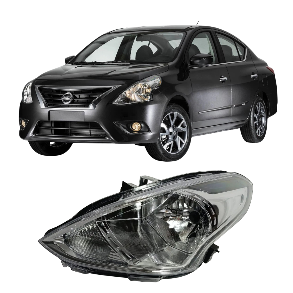 Farol Nissan Versa Cromado 2015 2016 2017 2018 2019 Le