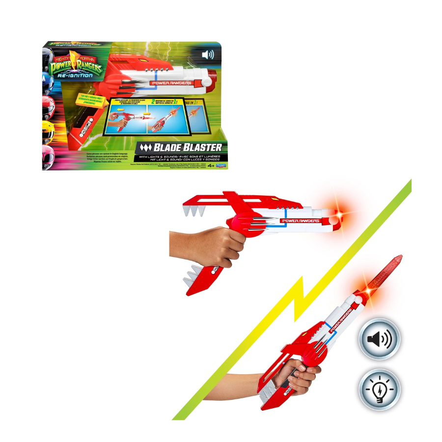 Lançador Laser Espada Power Rangers 2 em 1 Blade Blaster com Luz e Som - Sunny Brinquedos