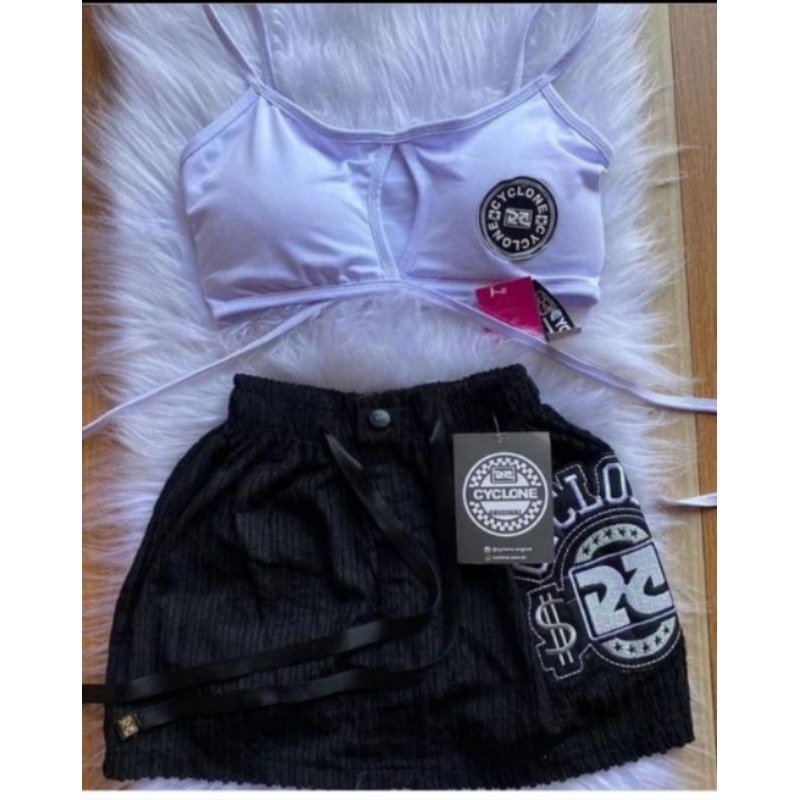 Conjunto de saia e croped feminino vários modelos Cyclone