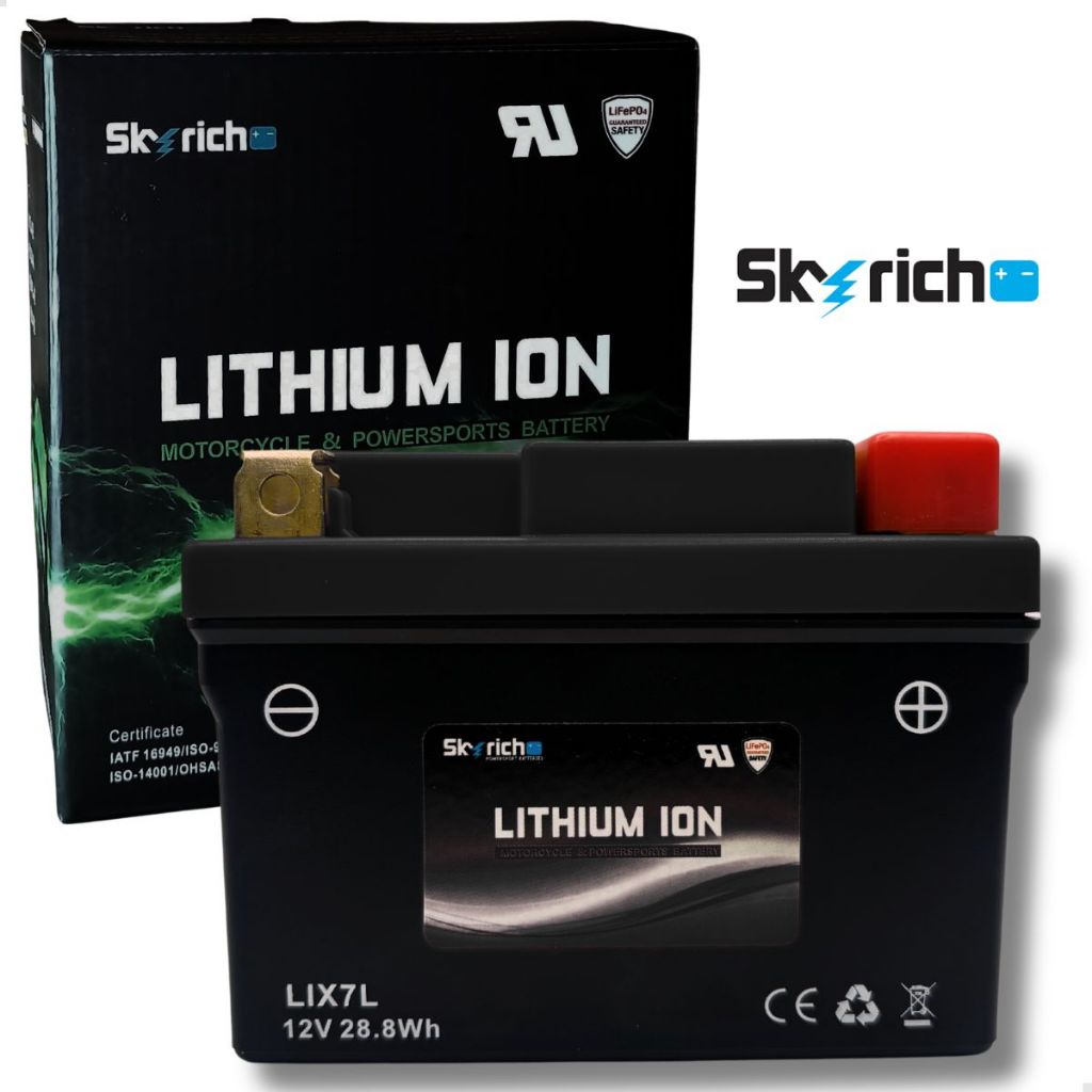 Bateria Lítio Skyrich Lix7L Para Honda Yamaha Ktm Crf 7ah - CCA 120 - 12V