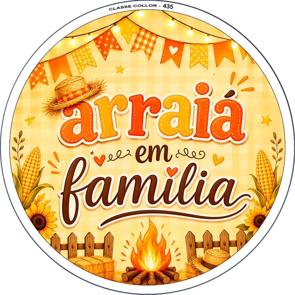 Capa de Painel Redondo 50x50 Festa Junina Arraiá Tema Caipira Decoração