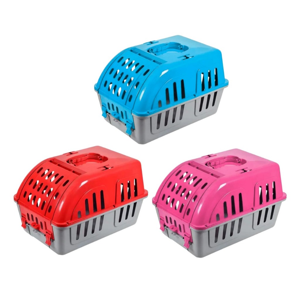 Caixa de Transporte Para Cachorro Gato Coelho Four Plastic N.01 Porte Pequeno Viagem e Passeio Pet