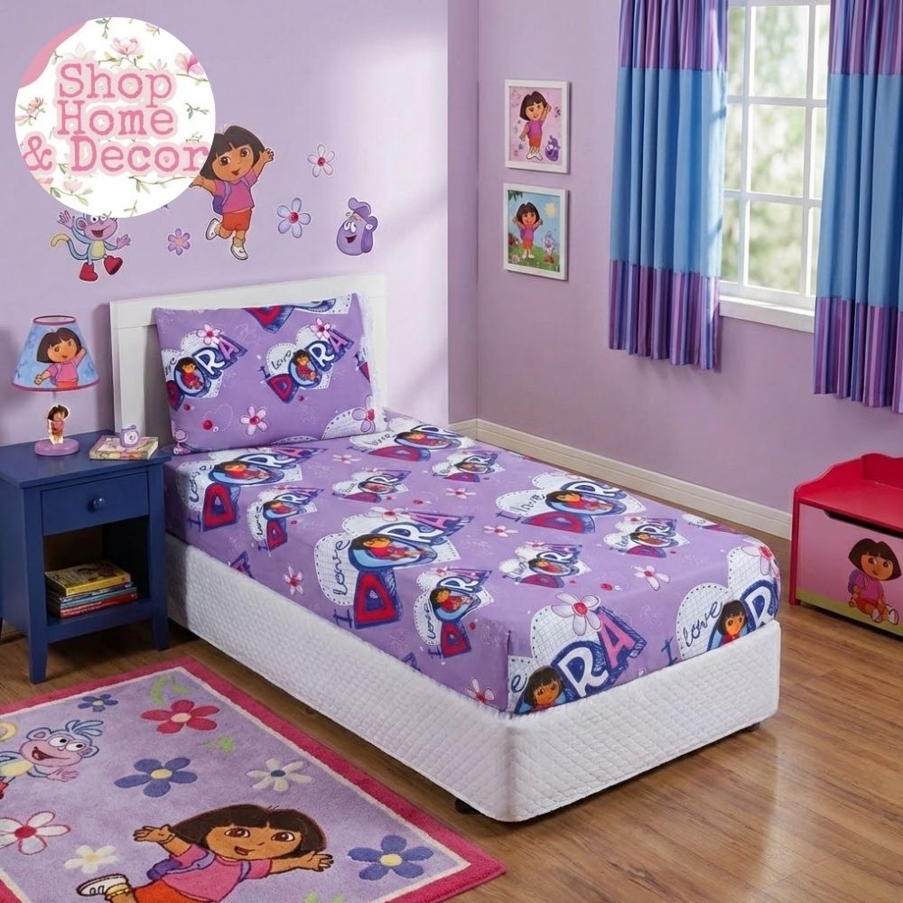 Jogo Lençol Solteiro 2 Peças Infantil Criança 180 Fios Estampas Menino Menina Roxo Verde