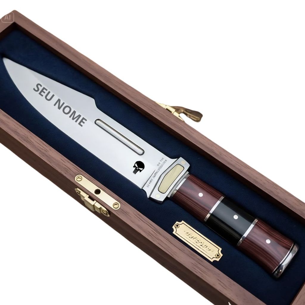 Faca Personalizada Para Churrasco Profissional Luxo Super Afiada Bainha