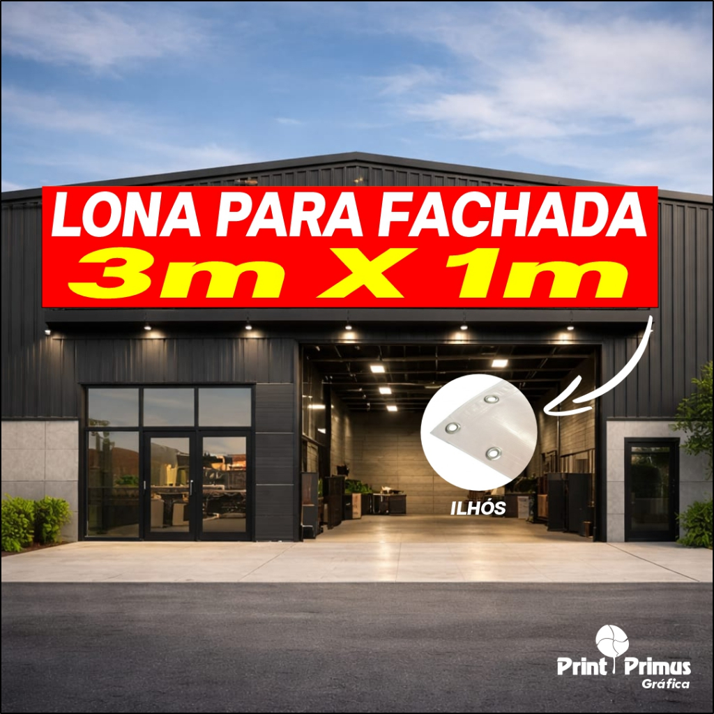 Faixa/Lona para fachada 3,00x1,00m - Personalizada