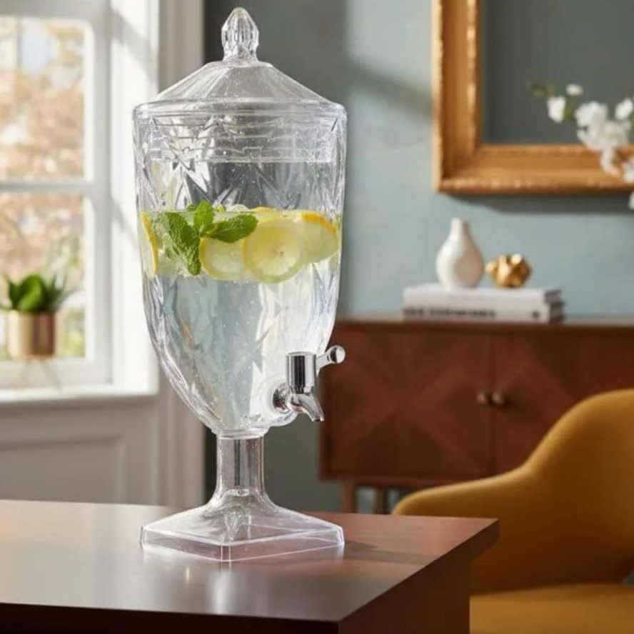 Suqueira 4,5L Transparente P/Bebidas - Ideal para água, suco, refrigerante - Casa, Buffet, Escritorio Acrílico