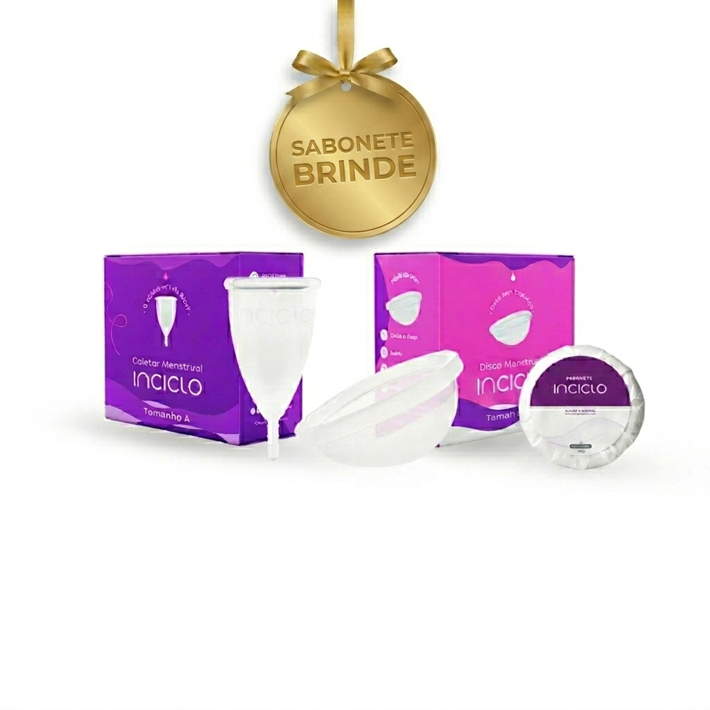 Kit Coletor Menstrual Inciclo  + Disco Menstrual + Sabonete Íntimo em Barra Inciclo