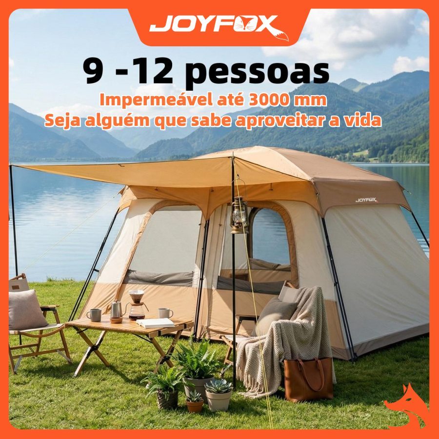 JOYFOX 8-12 Pessoas Barraca Camping Acampamento 380*260*190cm Impermeavel 3000mm