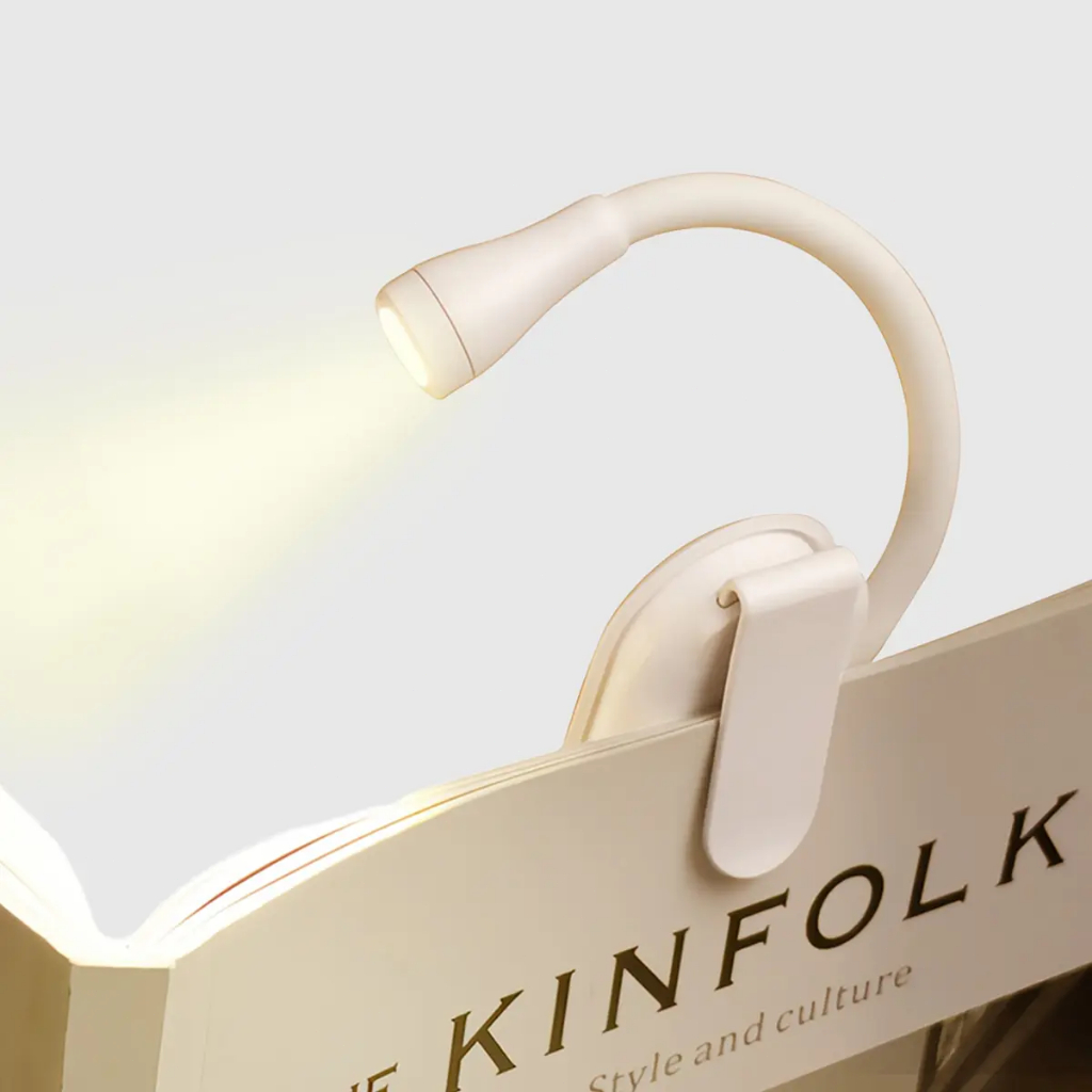 Luz De Leitura De Livro Recarregável Mini LED Clipe Para Cuidados Com Os Olhos Noite 360 ° Lâmpada Ajustável