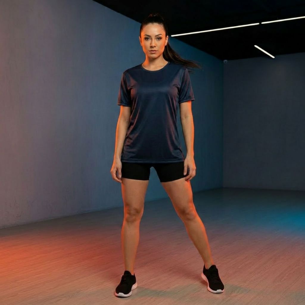 Camiseta Treino Feminina Academia Corrida Fitness Leve Lisa