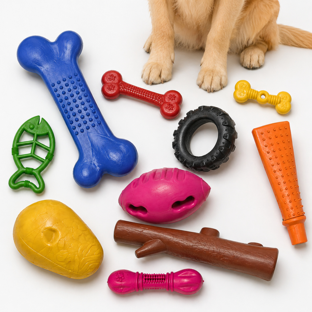 Brinquedo Mordedor Para Cães Ossinho Osso Maciço Bolinha Maciça Borracha Cachorro Pet Aleatório