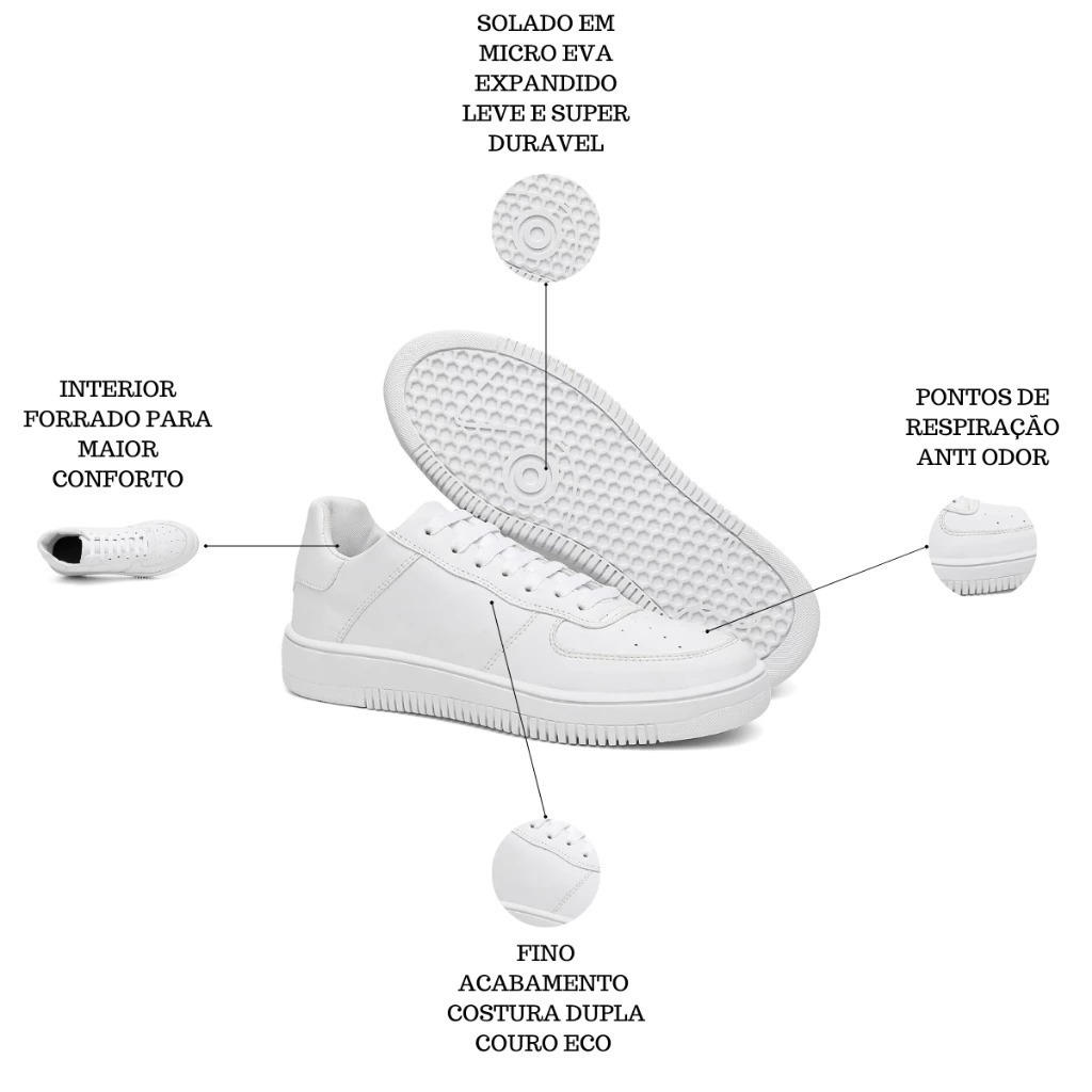 Tênis Branco baby e infantil , Ideal para Correr e Brincar menino menina unissex