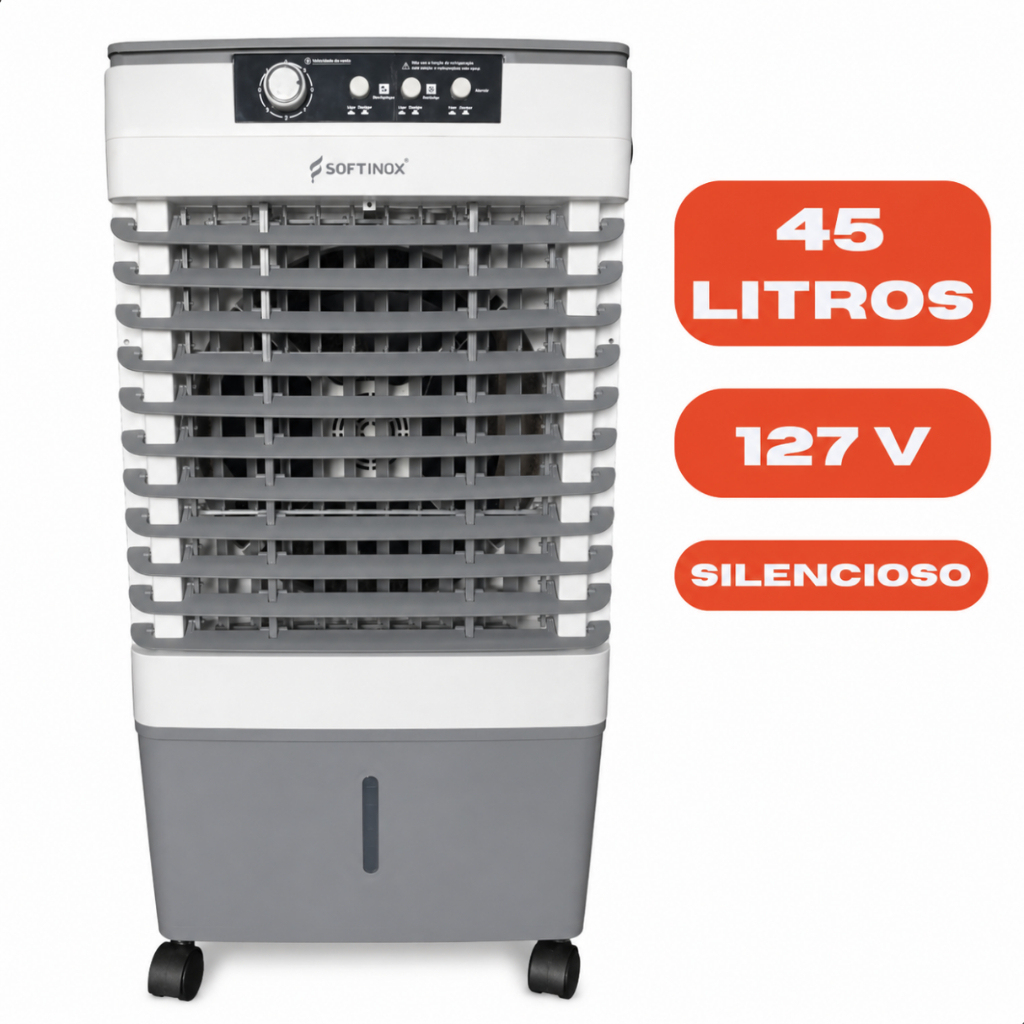 Climatizador de Ar Frio Portátil Climatizador de Ambiente Elétrico 127v Umidificador 20/45L