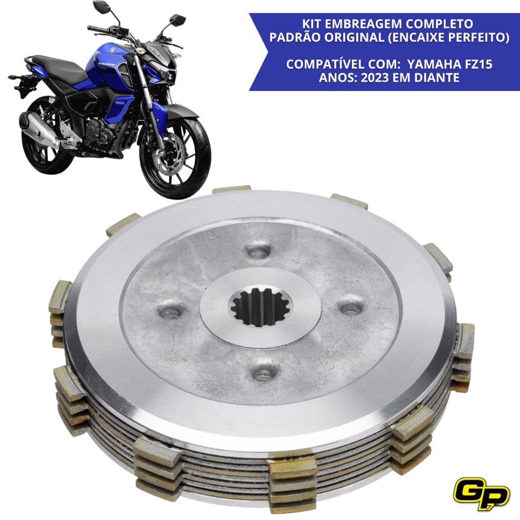 Kit Embreagem Completa Yamaha FZ15 2023 Fazer 150 2014 Crosser 150 2014 Factor 150 2016 em diante GP7