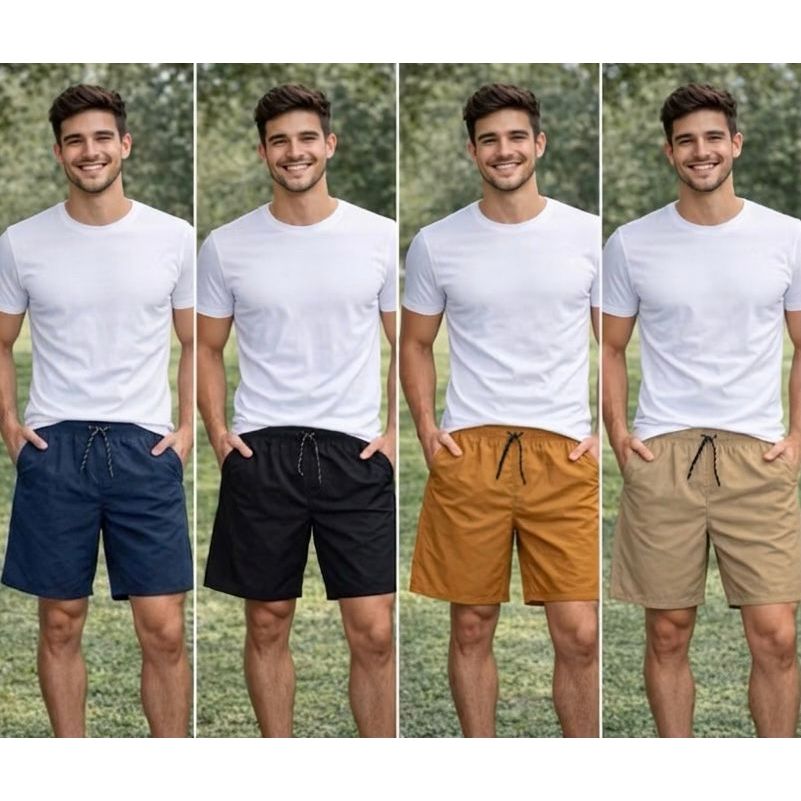 Kit 4 Bermuda Shorts Tactel Masculina Esporte Academia Bolso Masculino