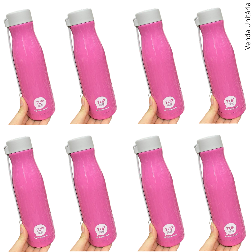 Tupperware Garrafa Térmica Slim 410 ml Rosa