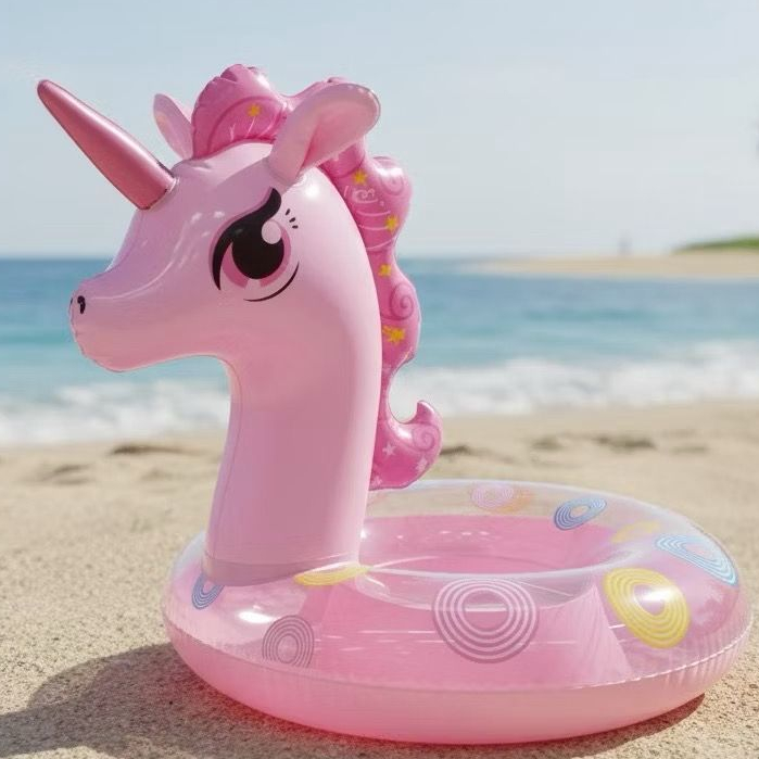 Boia Redonda Unicórnio Com Glitter 70cm – Diversão Encantada Para Crianças