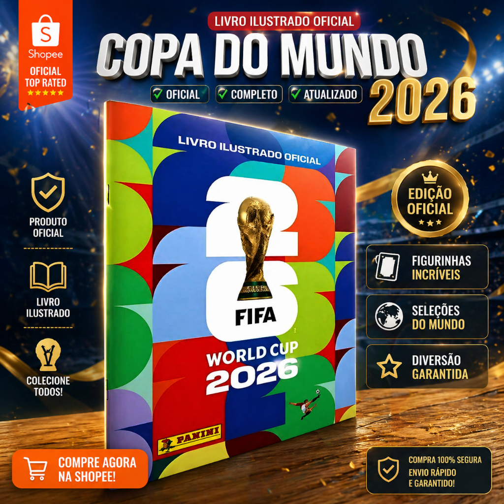Album Oficial Copa do Mundo 2026 Complete seu álbum - Album Capa Mole - Figurinhas