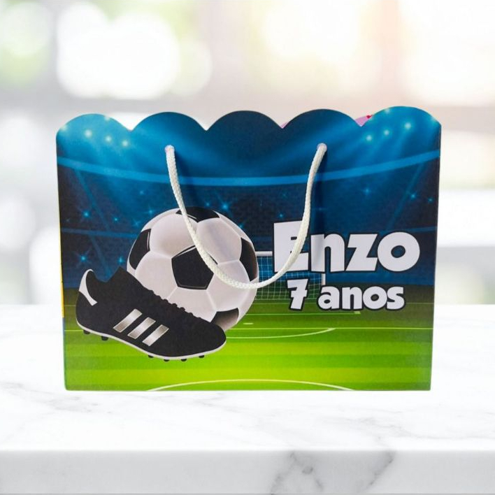 SACOLINHA personalizada FUTEBOL - Lembrancinhas de aniversario - FESTA INFANTIL - Mimos - PEGUE E MONTE