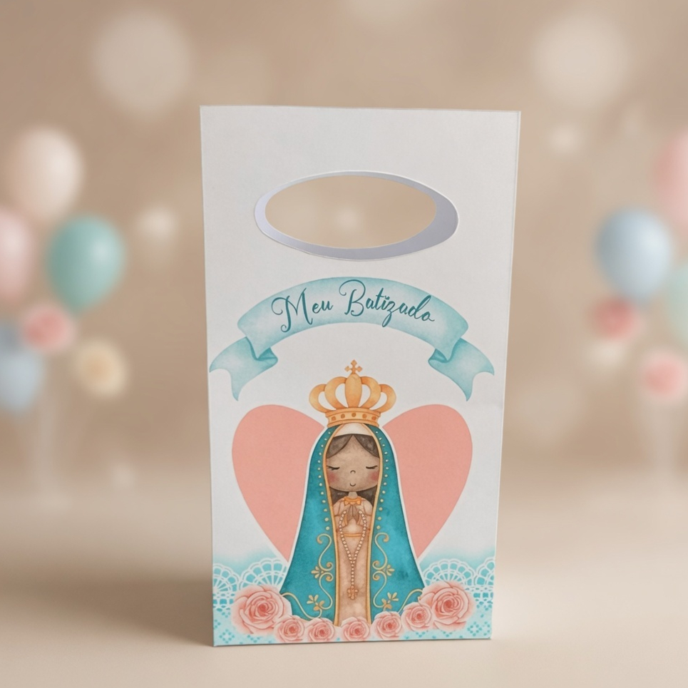 Sacolinha P Nossa Senhora Aparecida Batizado/Para Festa Infantil/Lembrancinha para Aniversário/Decoração