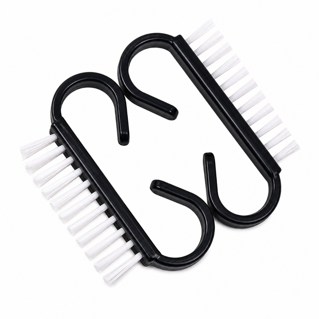 Escova Plástica para Limpeza de Unhas Manicure Escovinha Nail Designer Remove Sujeiras e Resíduos