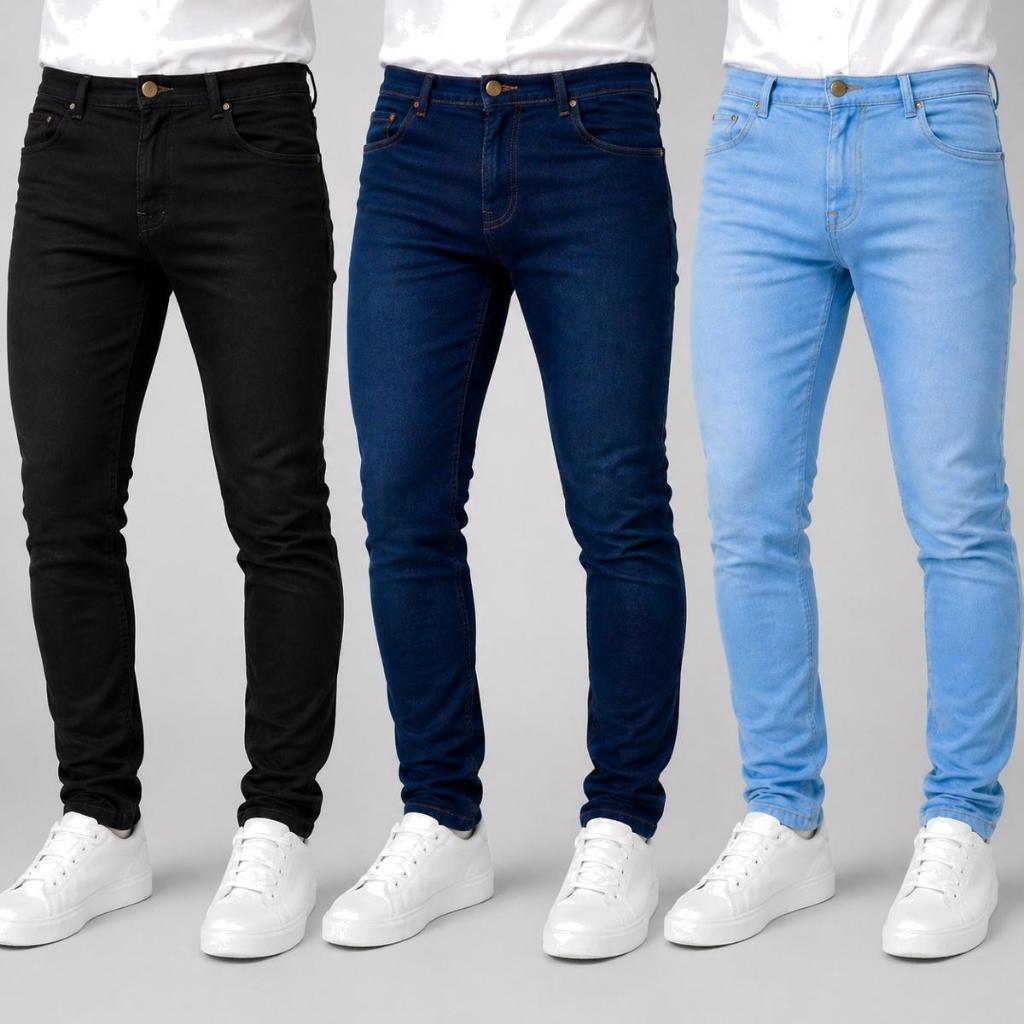 Kit 3 Calças Jeans Masculina Direto Da Fabrica Premium Slim Com Lycra Conforto Envio Imediato