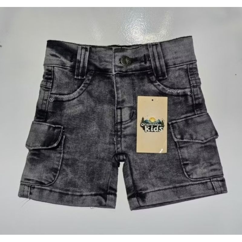bermuda jeans grafite cargo infantil bebê menino recém nascido no tamanho p m g shorts bb 0 a 1 2 3 anos criança menino