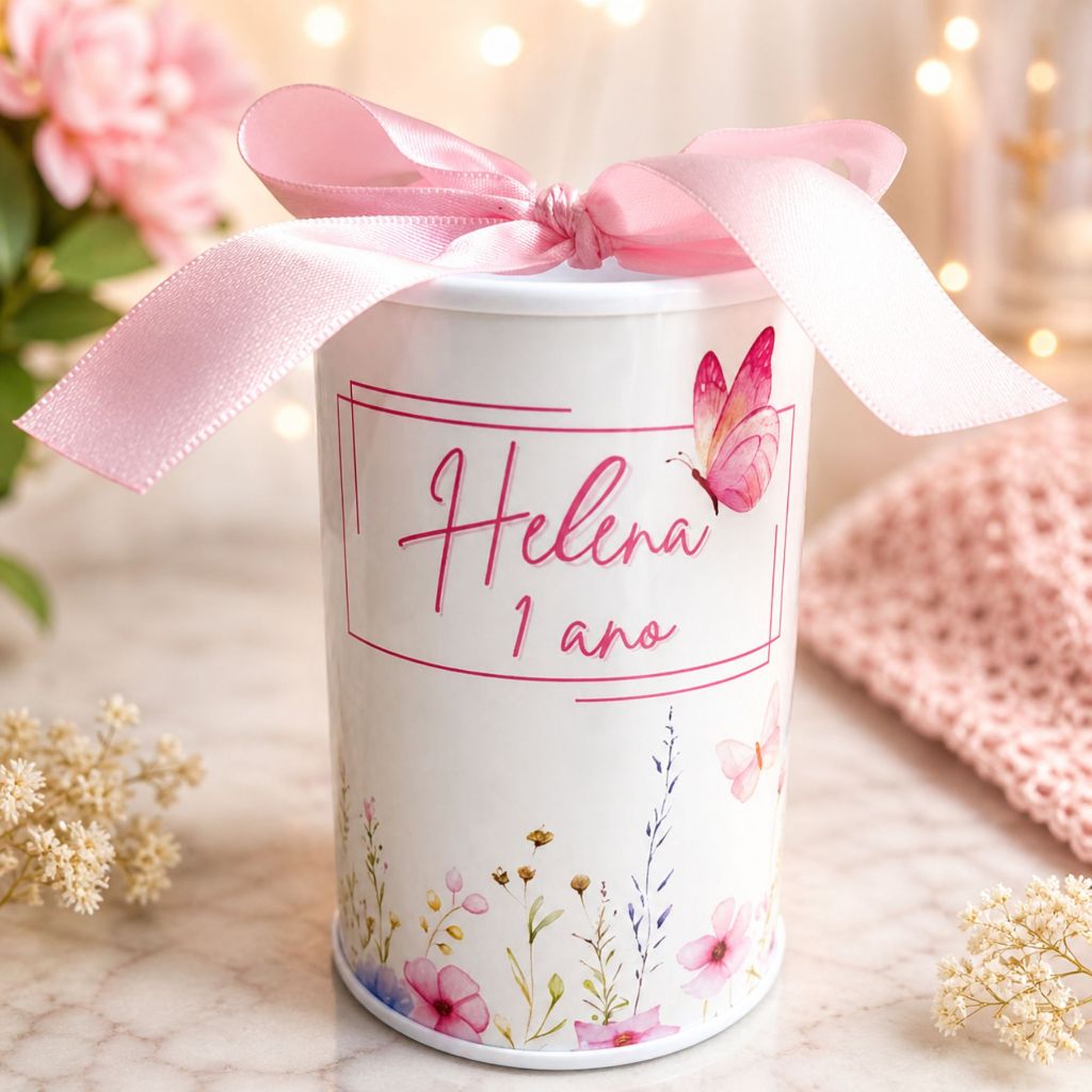 Cofrinho Lembrancinha Personalizada JARDIM DAS BORBOLETAS |Lembrancinha de Aniversário Personalizada